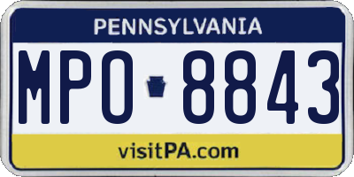 PA license plate MPO8843