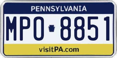 PA license plate MPO8851