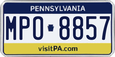 PA license plate MPO8857