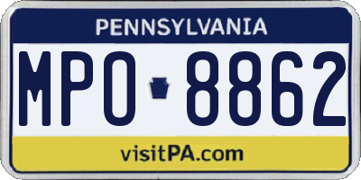 PA license plate MPO8862