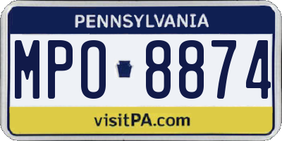 PA license plate MPO8874