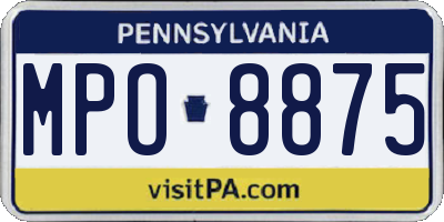 PA license plate MPO8875