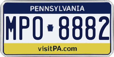 PA license plate MPO8882
