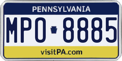 PA license plate MPO8885