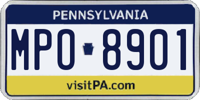 PA license plate MPO8901