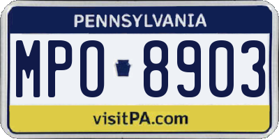 PA license plate MPO8903