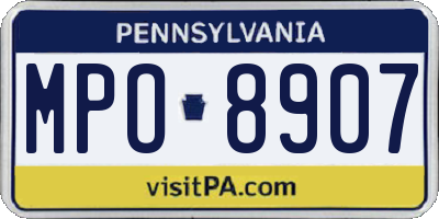 PA license plate MPO8907
