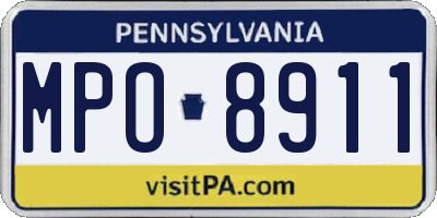 PA license plate MPO8911