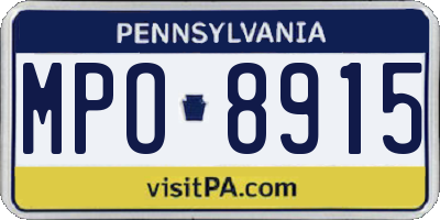 PA license plate MPO8915