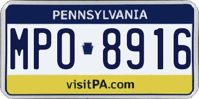 PA license plate MPO8916