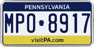 PA license plate MPO8917