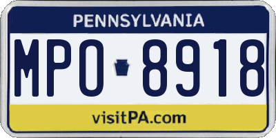 PA license plate MPO8918