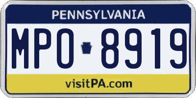 PA license plate MPO8919