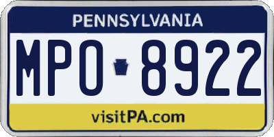 PA license plate MPO8922