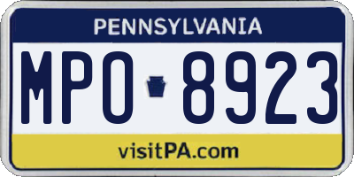 PA license plate MPO8923