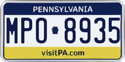 PA license plate MPO8935