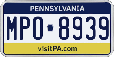 PA license plate MPO8939