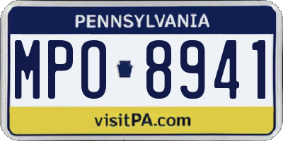 PA license plate MPO8941