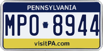 PA license plate MPO8944