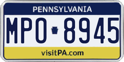 PA license plate MPO8945