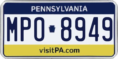 PA license plate MPO8949