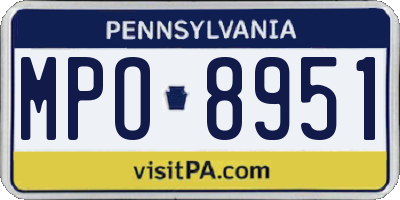 PA license plate MPO8951