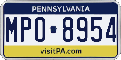 PA license plate MPO8954