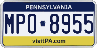 PA license plate MPO8955