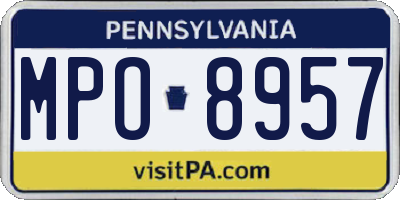 PA license plate MPO8957