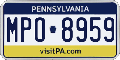 PA license plate MPO8959