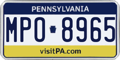 PA license plate MPO8965