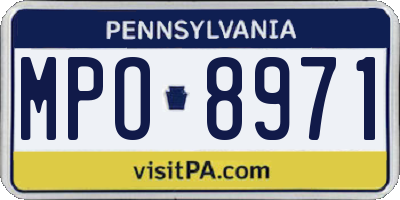 PA license plate MPO8971