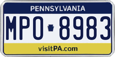 PA license plate MPO8983