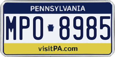 PA license plate MPO8985