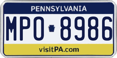 PA license plate MPO8986