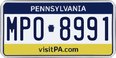 PA license plate MPO8991
