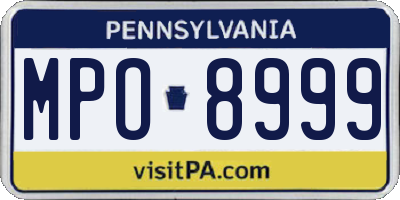PA license plate MPO8999