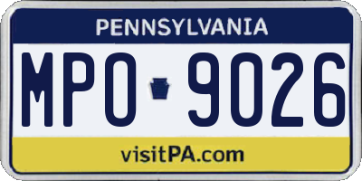 PA license plate MPO9026