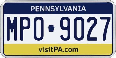 PA license plate MPO9027
