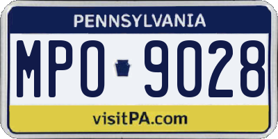 PA license plate MPO9028
