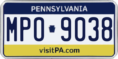 PA license plate MPO9038