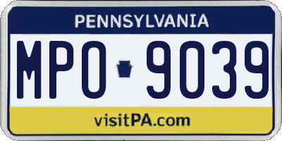 PA license plate MPO9039