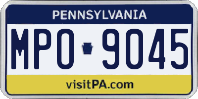 PA license plate MPO9045