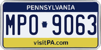 PA license plate MPO9063