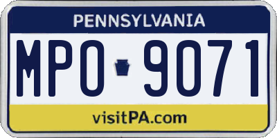 PA license plate MPO9071
