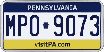 PA license plate MPO9073