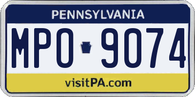 PA license plate MPO9074