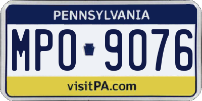 PA license plate MPO9076