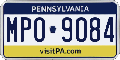 PA license plate MPO9084