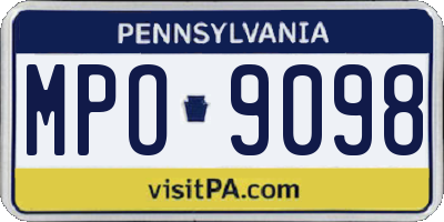 PA license plate MPO9098